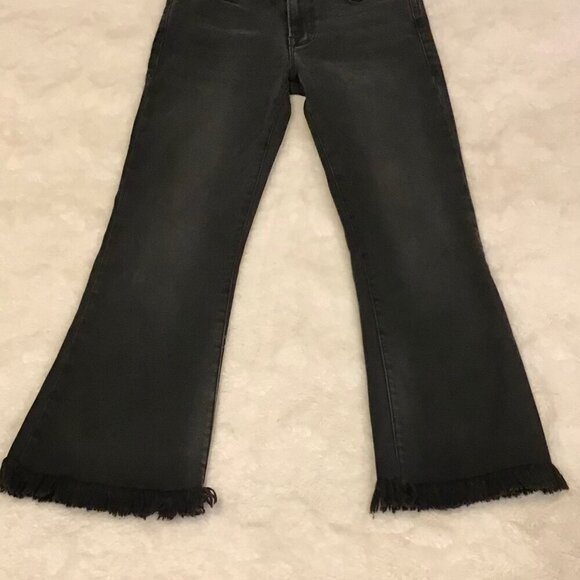 FRAME 24 Le Crop Mini Boot Women’s Jeans Faded Black Frayed Hems Stretch - Picture 4 of 11